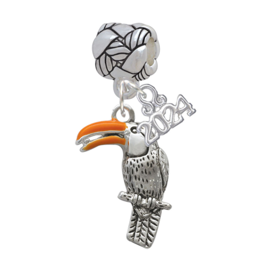 Delight Jewelry Silvertone Toucan Woven Rope Charm Bead Dangle with Year 2024 Image 1