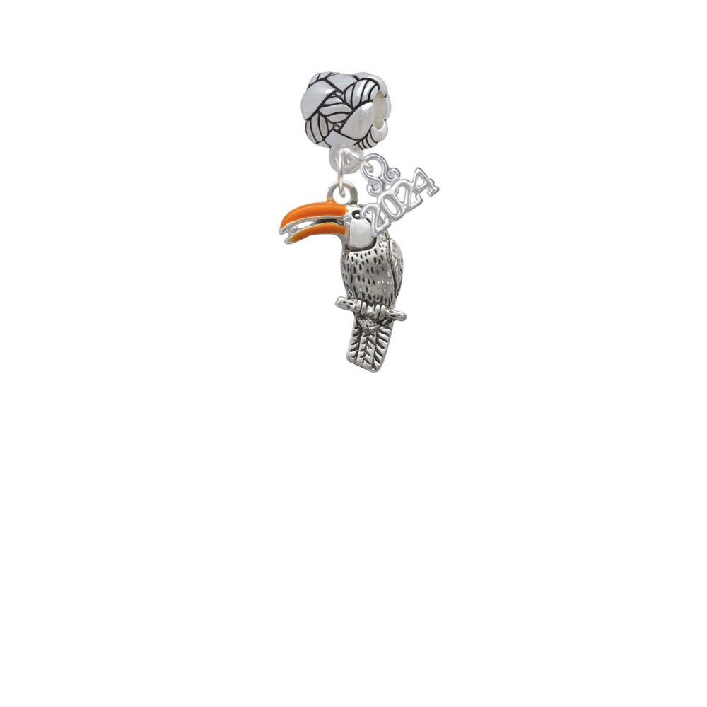 Delight Jewelry Silvertone Toucan Woven Rope Charm Bead Dangle with Year 2024 Image 2