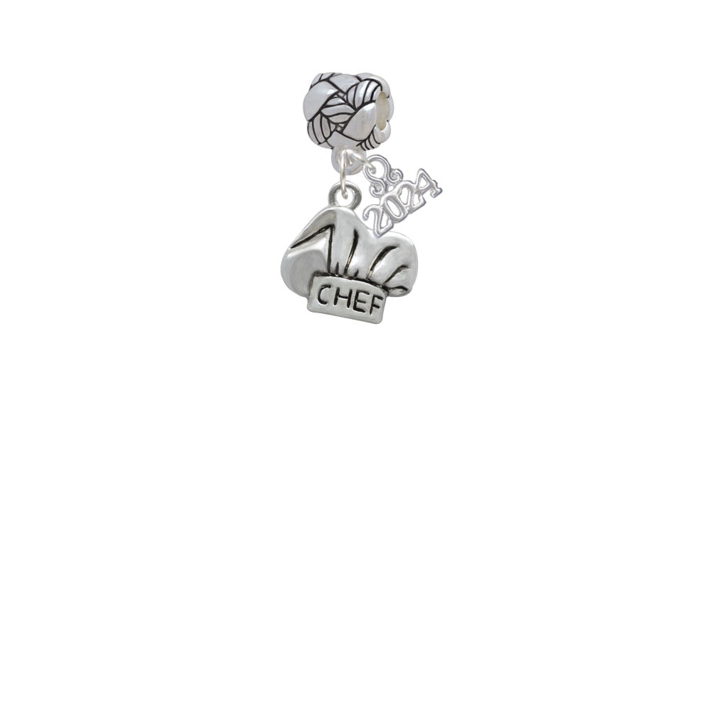 Delight Jewelry Silvertone Chef Hat Woven Rope Charm Bead Dangle with Year 2024 Image 2