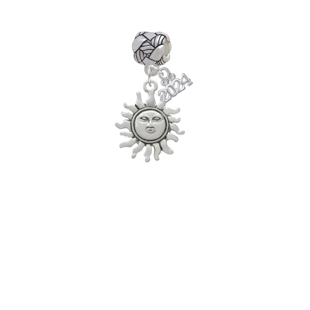 Delight Jewelry Silvertone Sun Woven Rope Charm Bead Dangle with Year 2024 Image 2