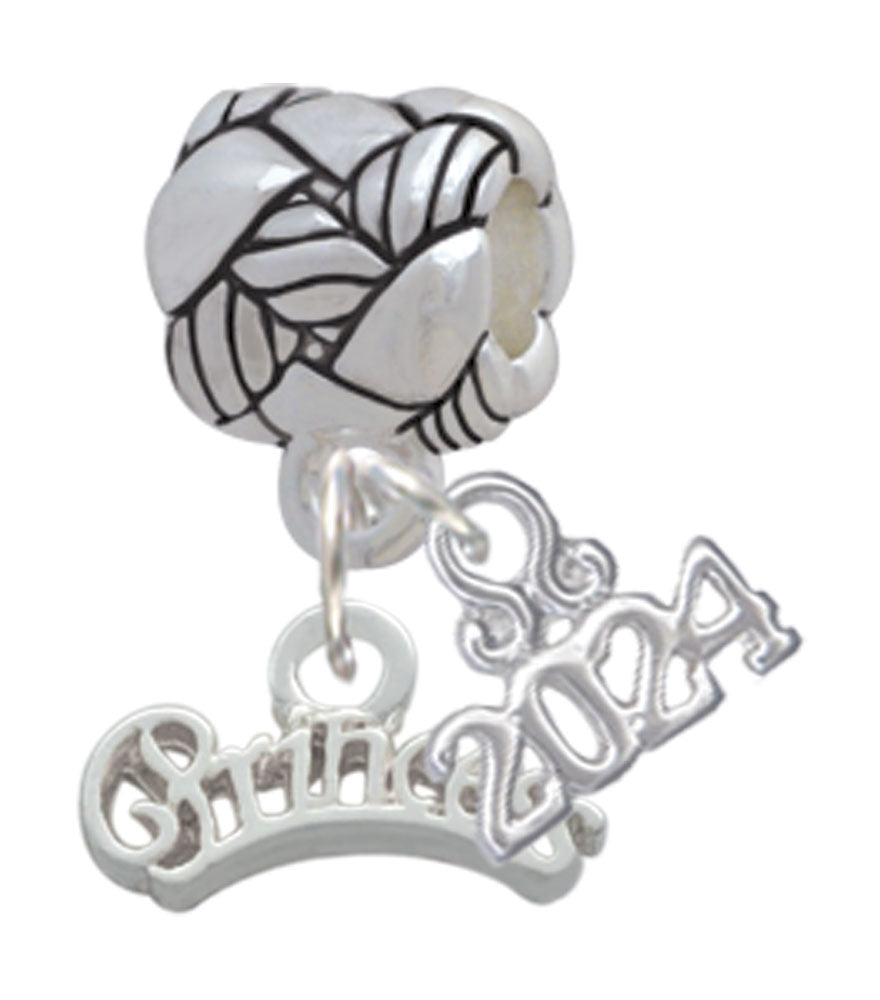 Delight Jewelry Silvertone Script Princess Woven Rope Charm Bead Dangle with Year 2024 Image 1