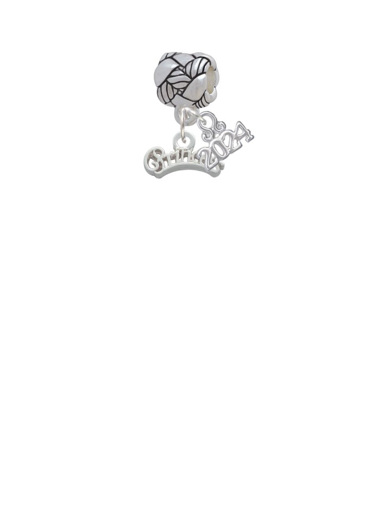 Delight Jewelry Silvertone Script Princess Woven Rope Charm Bead Dangle with Year 2024 Image 2