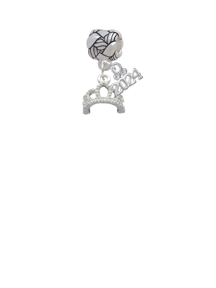 Delight Jewelry Silvertone Princess Tiara Woven Rope Charm Bead Dangle with Year 2024 Image 2