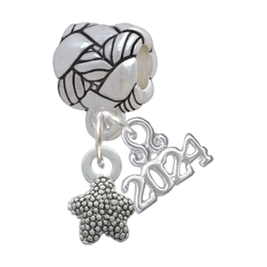 Delight Jewelry Silvertone Mini Starfish Two Sided Woven Rope Charm Bead Dangle with Year 2024 Image 1