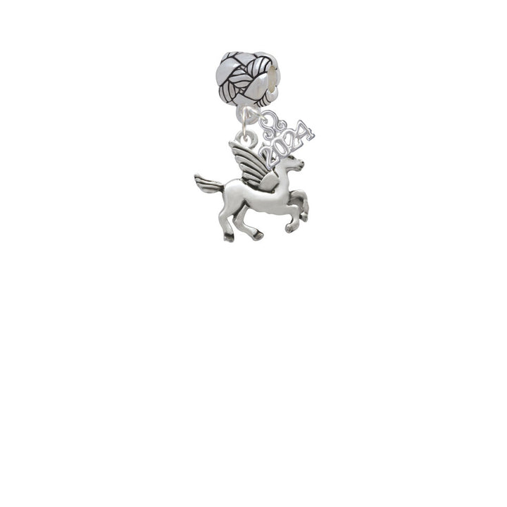 Delight Jewelry Silvertone Medium Pegasus Woven Rope Charm Bead Dangle with Year 2024 Image 2