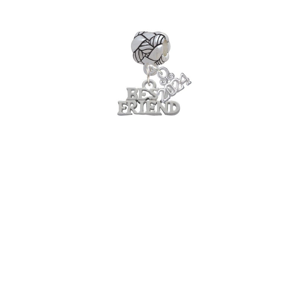 Delight Jewelry Silvertone Best Friend Woven Rope Charm Bead Dangle with Year 2024 Image 2