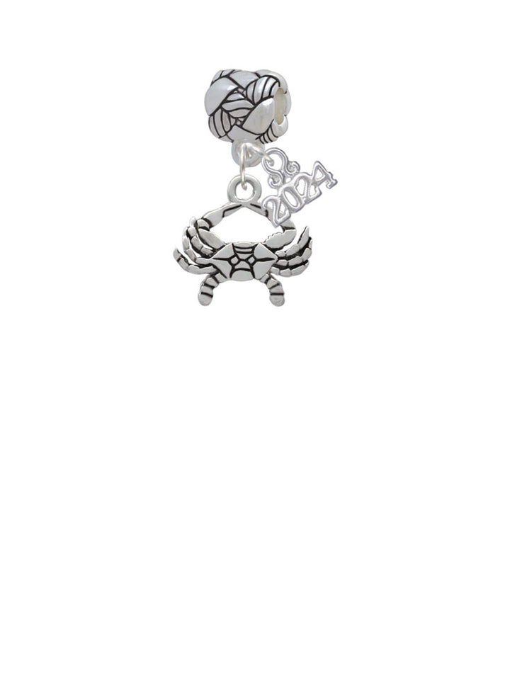 Delight Jewelry Silvertone Crab Woven Rope Charm Bead Dangle with Year 2024 Image 2