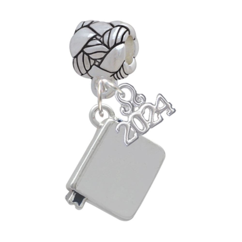 Delight Jewelry Silvertone Book Woven Rope Charm Bead Dangle with Year 2024 Image 1