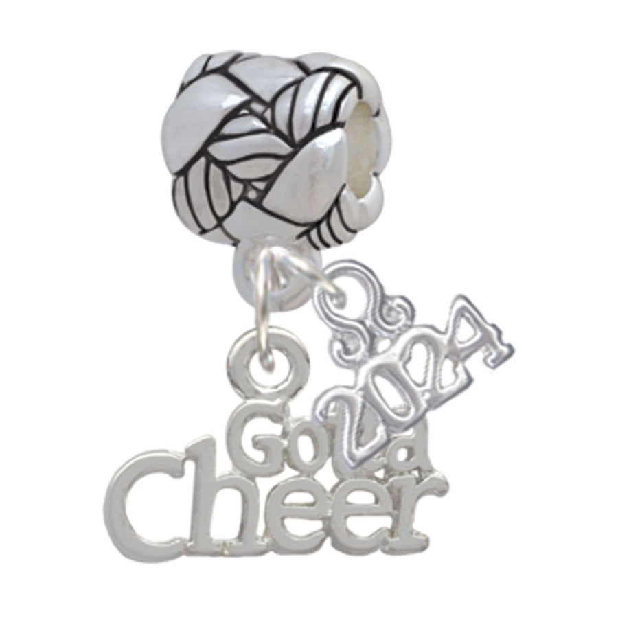 Delight Jewelry Silvertone Gotta Cheer Woven Rope Charm Bead Dangle with Year 2024 Image 1