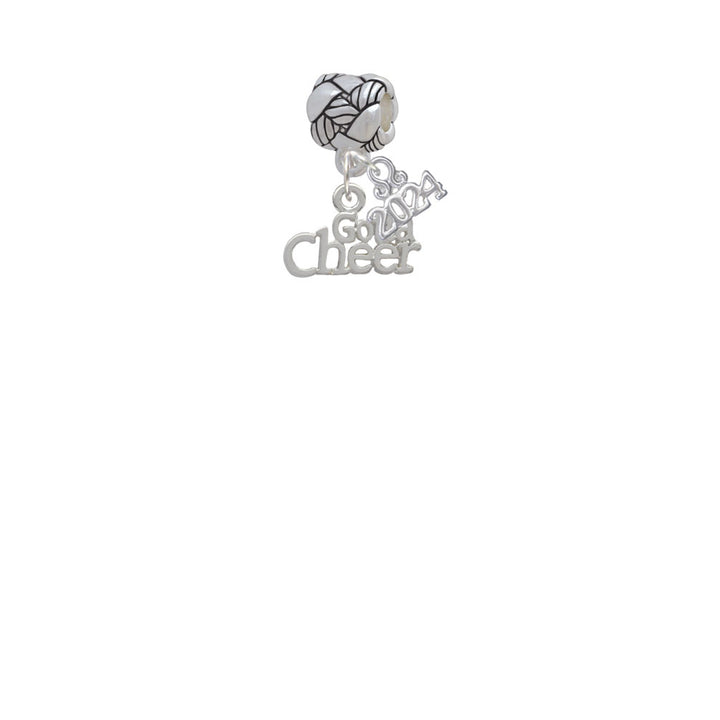 Delight Jewelry Silvertone Gotta Cheer Woven Rope Charm Bead Dangle with Year 2024 Image 2