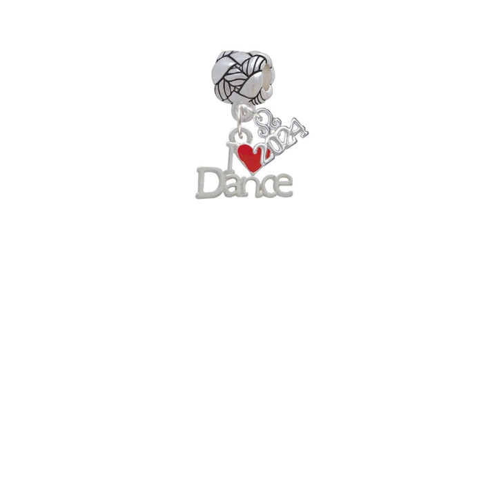 Delight Jewelry Silvertone I love Dance with Red Heart Woven Rope Charm Bead Dangle with Year 2024 Image 2