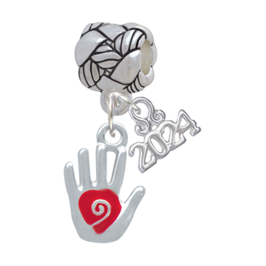 Delight Jewelry Silvertone Healing Hand Woven Rope Charm Bead Dangle with Year 2024 Image 1
