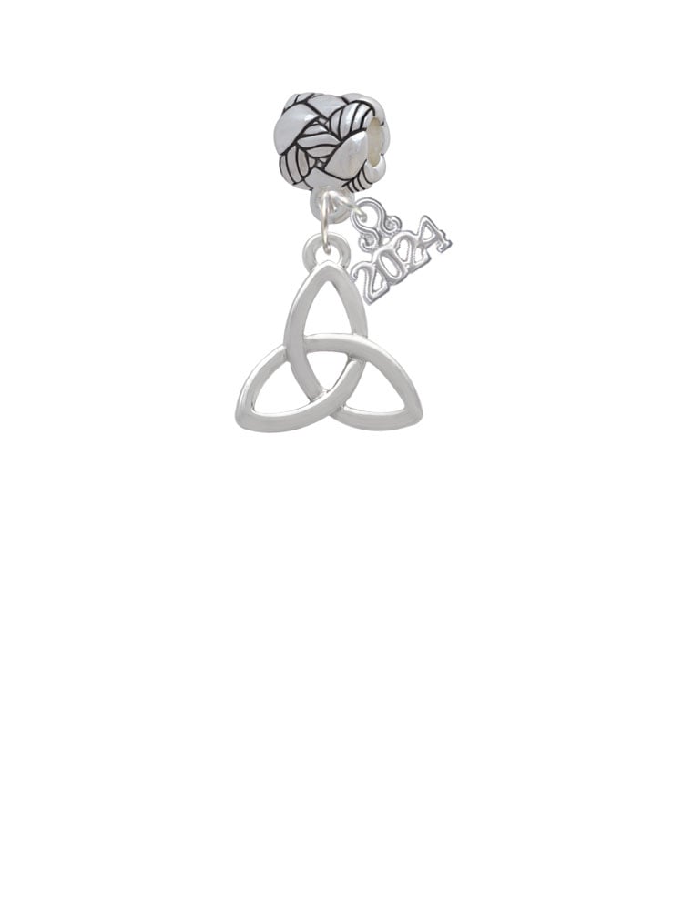 Delight Jewelry Silvertone Large Trinity Knot Woven Rope Charm Bead Dangle with Year 2024 Image 2