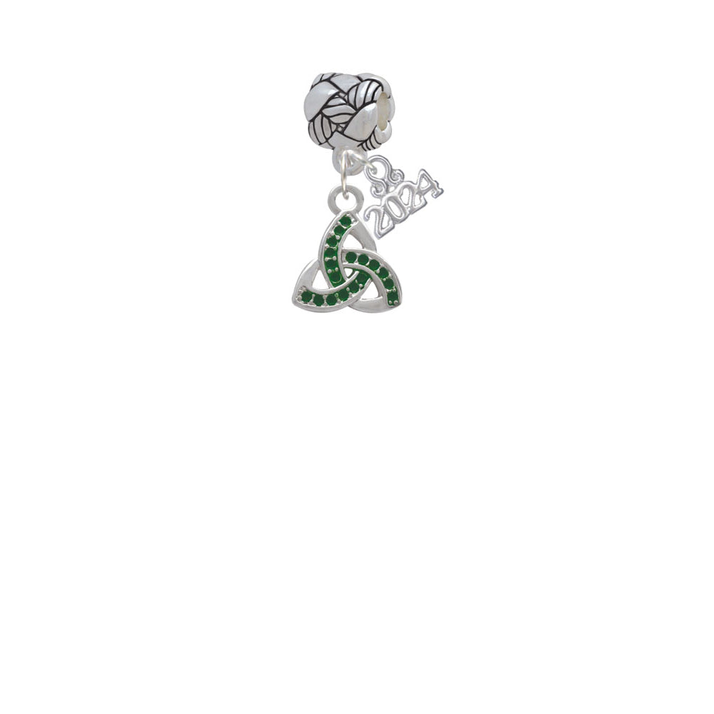 Delight Jewelry Silvertone Small 2-D Green Trinity Knot Woven Rope Charm Bead Dangle with Year 2024 Image 2