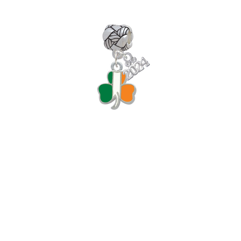 Delight Jewelry Silvertone Irish Flag Shamrock Woven Rope Charm Bead Dangle with Year 2024 Image 2
