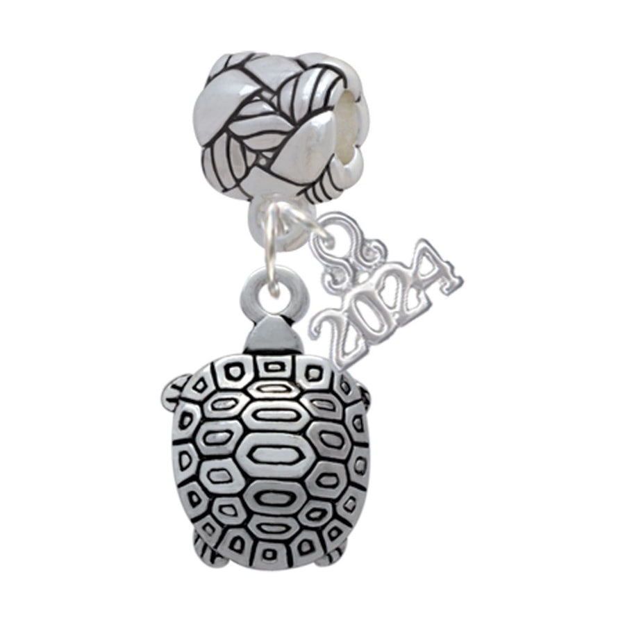 Delight Jewelry Silvertone Tortoise Woven Rope Charm Bead Dangle with Year 2024 Image 1