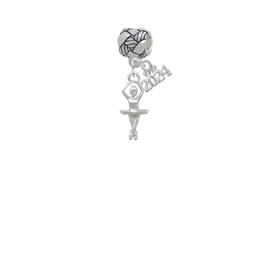 Delight Jewelry Silvertone 3-D Ballerina Woven Rope Charm Bead Dangle with Year 2024 Image 1