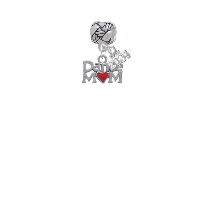 Delight Jewelry Silvertone Dance Mom with Red Heart Woven Rope Charm Bead Dangle with Year 2024 Image 2
