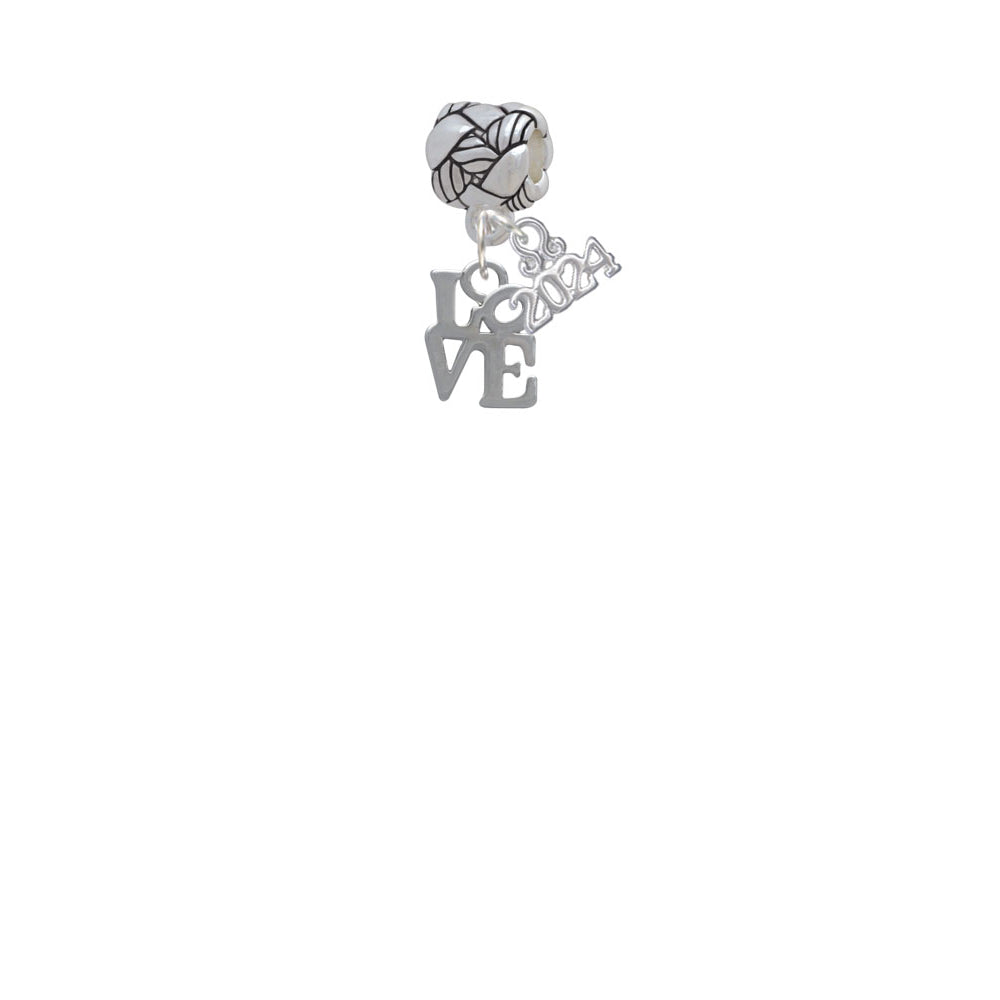 Delight Jewelry Silvertone Mini Love in Square Woven Rope Charm Bead Dangle with Year 2024 Image 2