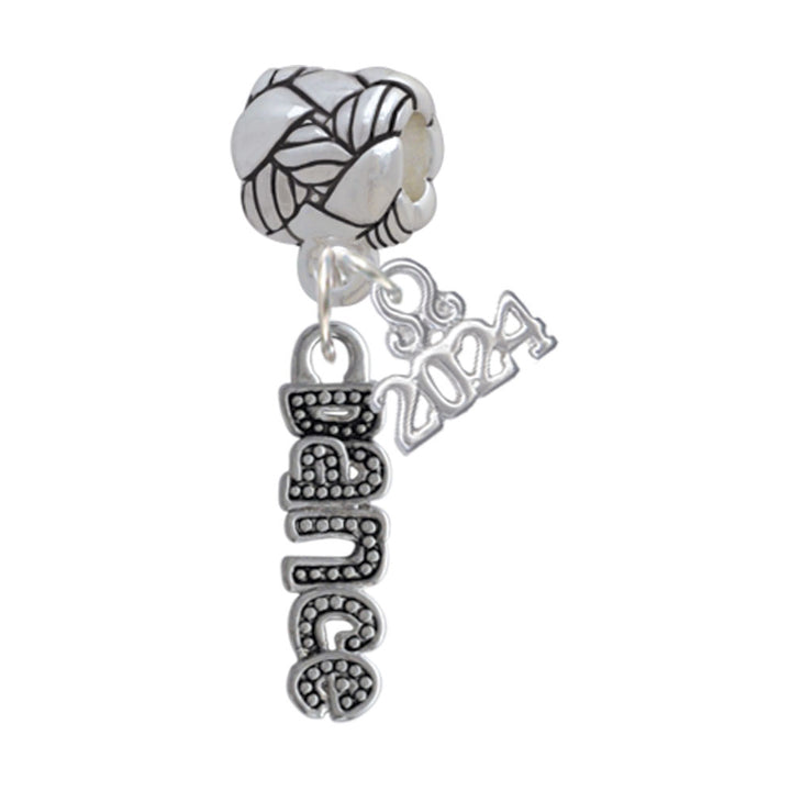 Delight Jewelry Silvertone Beaded Dance Woven Rope Charm Bead Dangle with Year 2024 Image 1