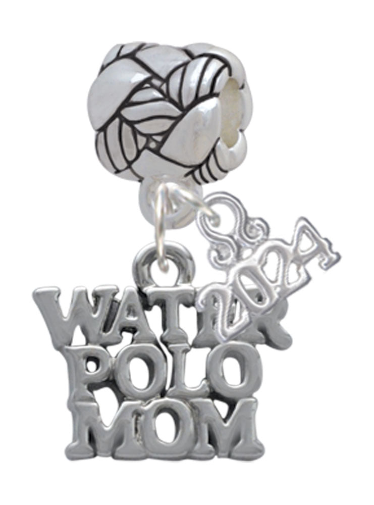 Delight Jewelry Silvertone Water Polo Mom Woven Rope Charm Bead Dangle with Year 2024 Image 1