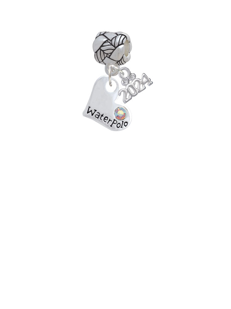 Delight Jewelry Heart with Water Polo and AB Crystal Woven Rope Charm Bead Dangle with Year 2024 Image 2