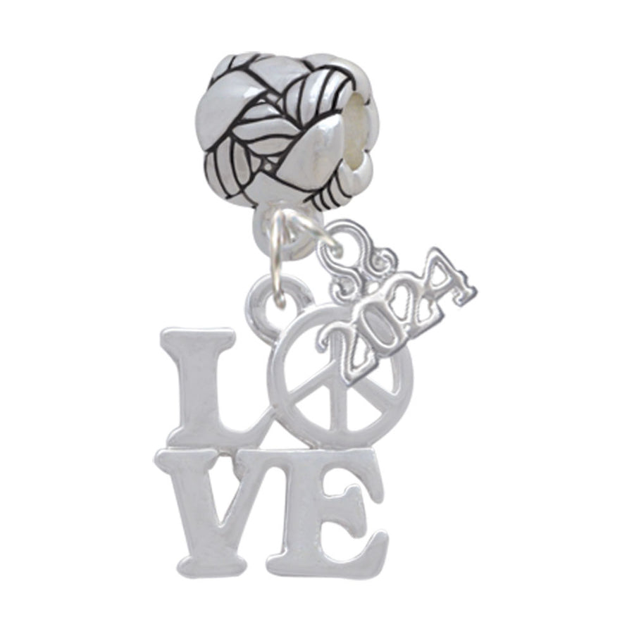 Delight Jewelry Love with Peace Sign Woven Rope Charm Bead Dangle with Year 2024 Image 1