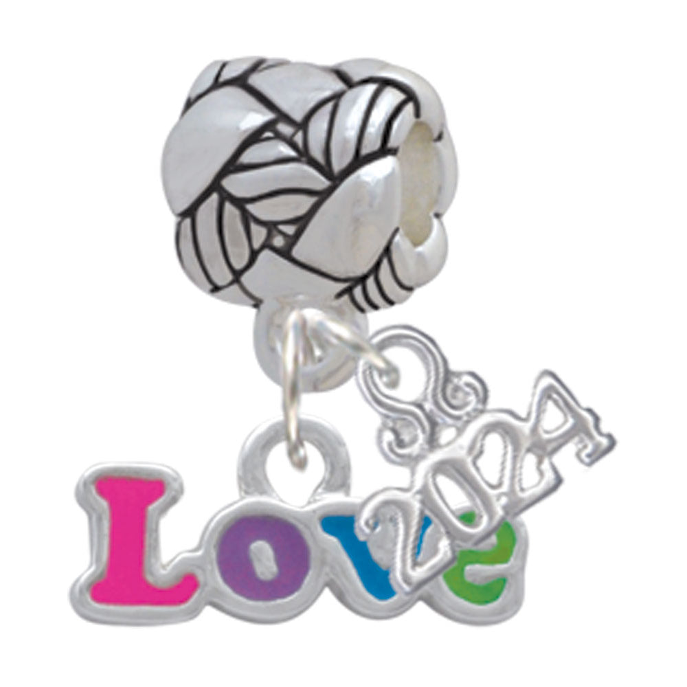 Delight Jewelry Rainbow Colored Love Woven Rope Charm Bead Dangle with Year 2024 Image 1