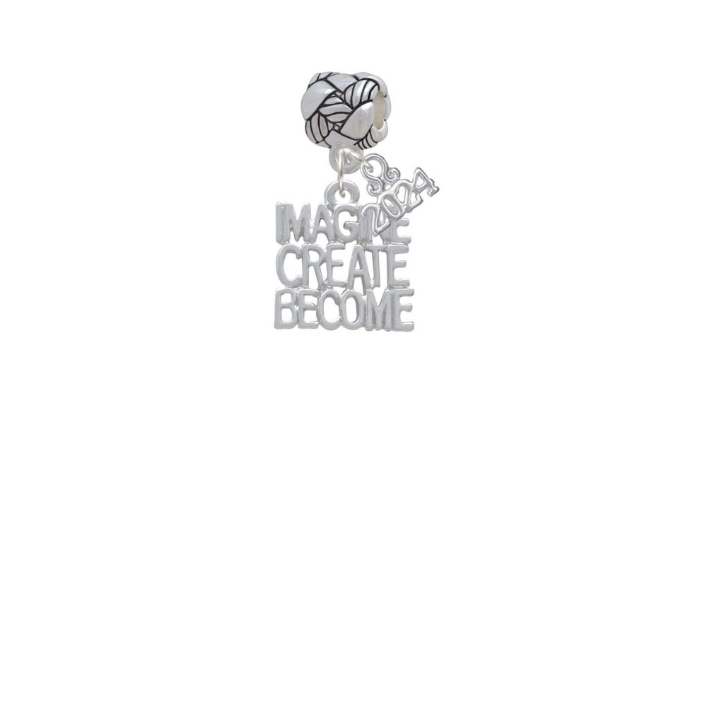 Delight Jewelry Silvertone Imagine Create Become Woven Rope Charm Bead Dangle with Year 2024 Image 2