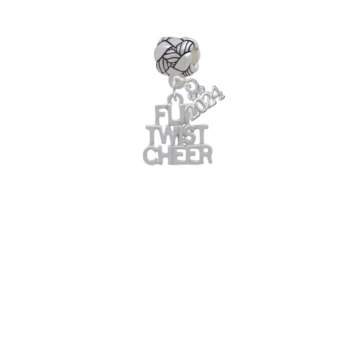 Delight Jewelry Silvertone Flip Twist Cheer Woven Rope Charm Bead Dangle with Year 2024 Image 2