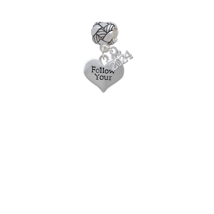 Delight Jewelry Silvertone Follow Your Heart Woven Rope Charm Bead Dangle with Year 2024 Image 2