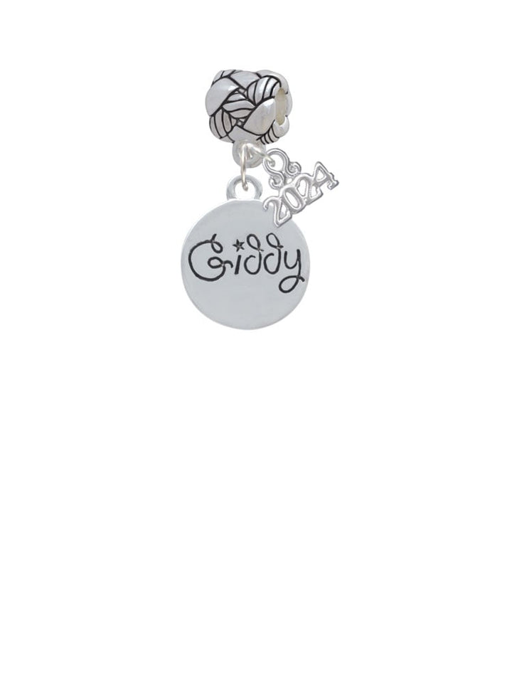 Delight Jewelry Silvertone Giddy Circle Woven Rope Charm Bead Dangle with Year 2024 Image 2