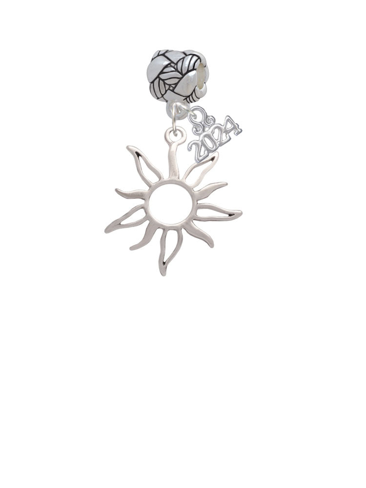 Delight Jewelry Silvertone Open Design Sun Woven Rope Charm Bead Dangle with Year 2024 Image 2