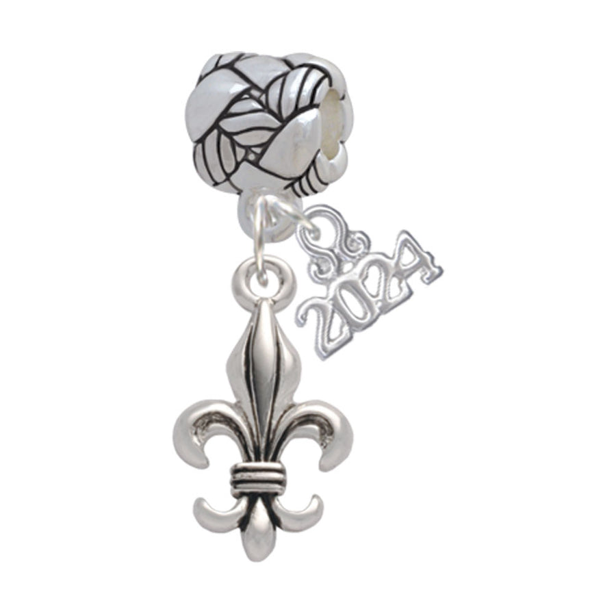 Delight Jewelry Medium Antiqued Fleur di Lis Woven Rope Charm Bead Dangle with Year 2024 Image 1