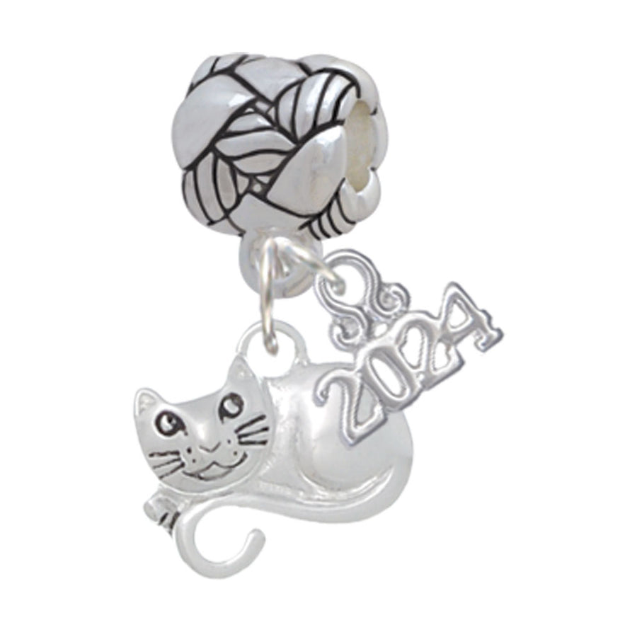 Delight Jewelry Curled Up Cat Woven Rope Charm Bead Dangle with Year 2024 Image 1