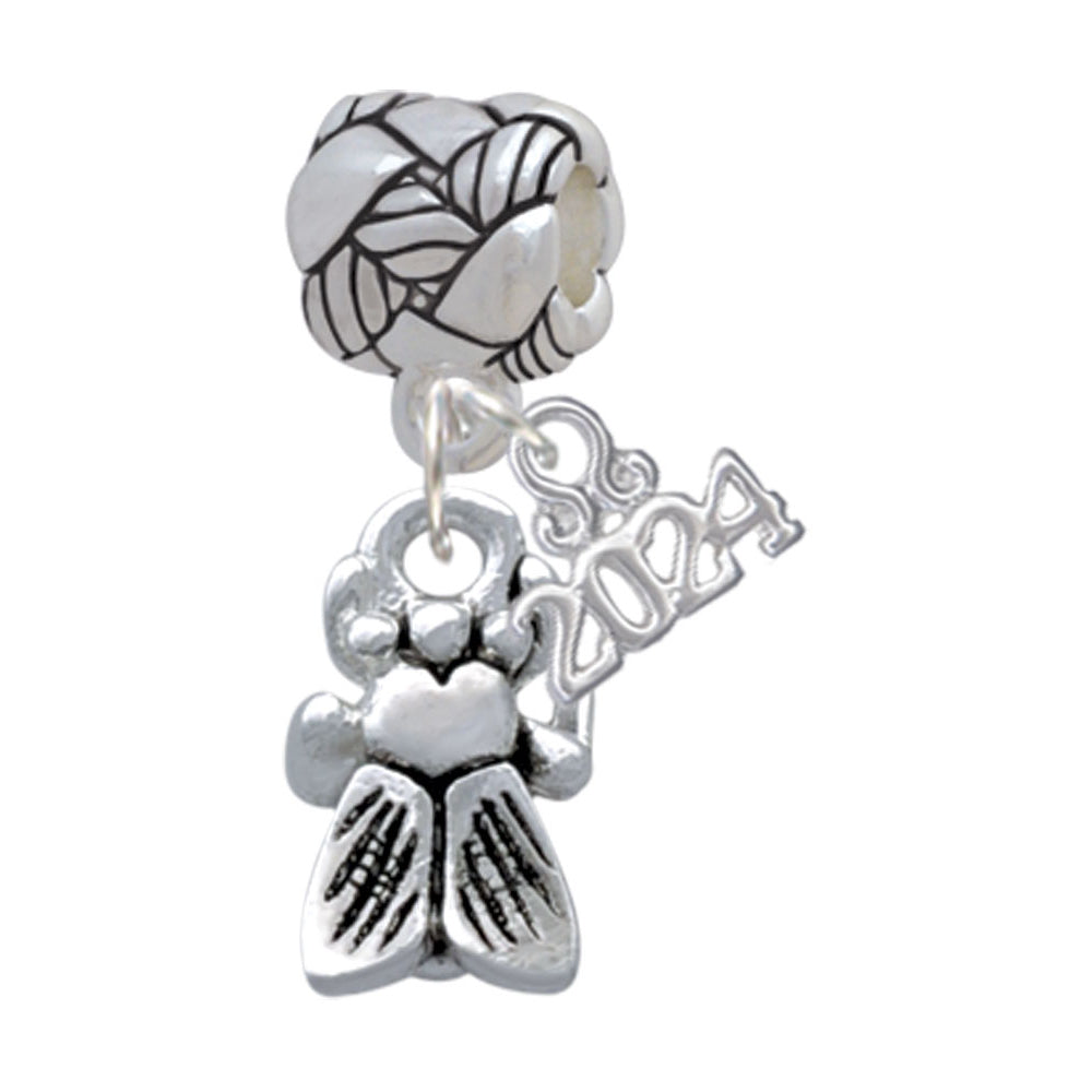 Delight Jewelry Silvertone Napoleons Small Bee Woven Rope Charm Bead Dangle with Year 2024 Image 1