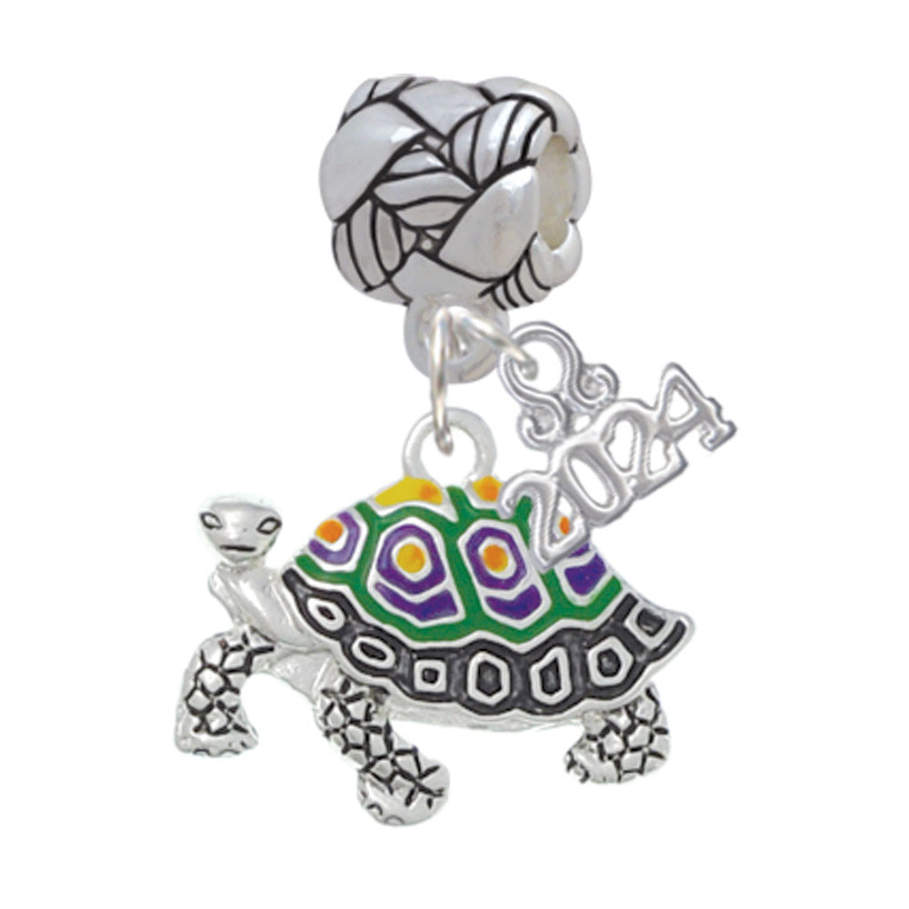 Delight Jewelry Enamel Side Turtle Woven Rope Charm Bead Dangle with Year 2024 Image 1