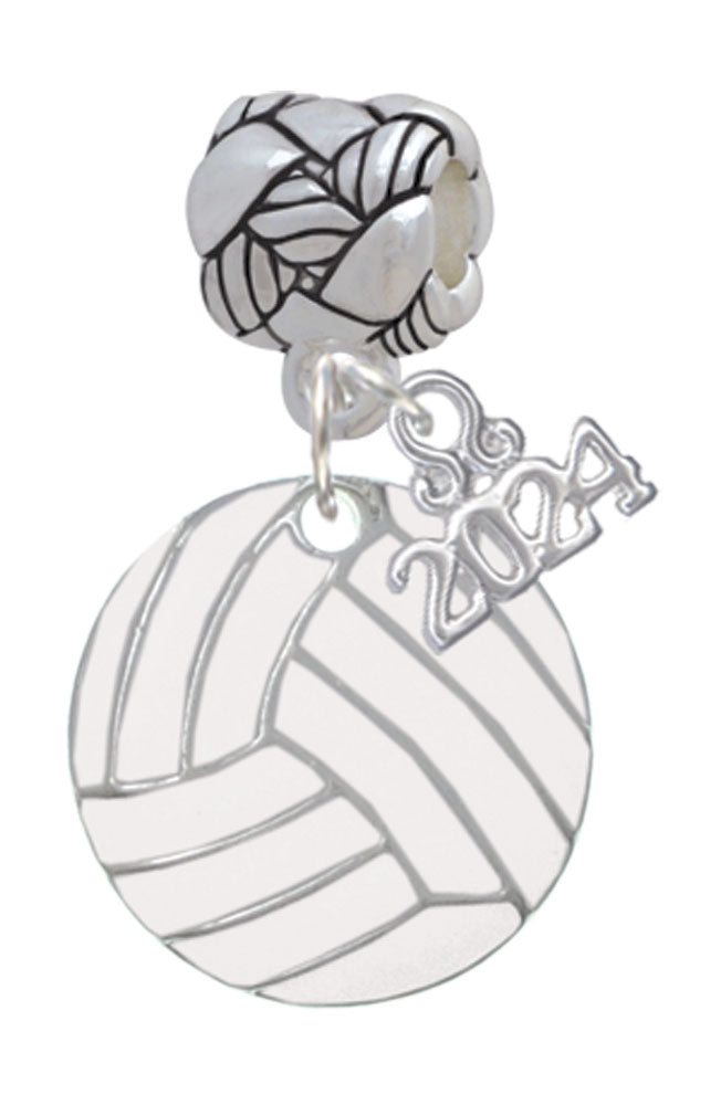 Delight Jewelry 3/4 Enamel Volleyball Woven Rope Charm Bead Dangle with Year 2024 Image 1