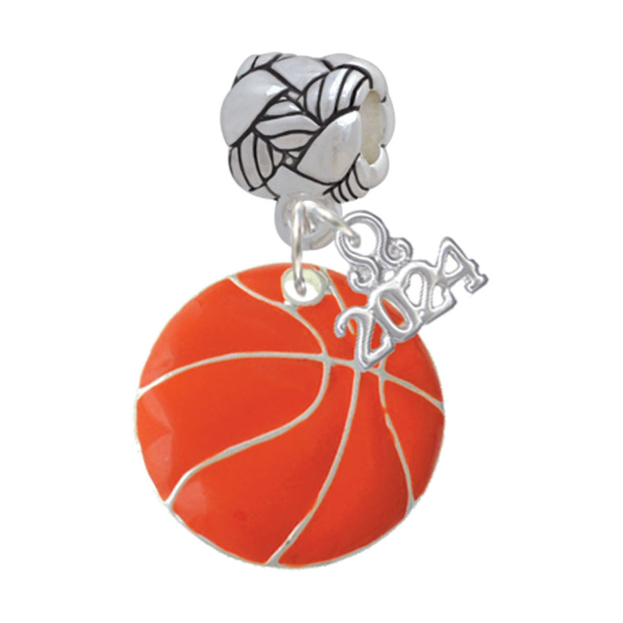 Delight Jewelry 3/4 Enamel Basketball Woven Rope Charm Bead Dangle with Year 2024 Image 1