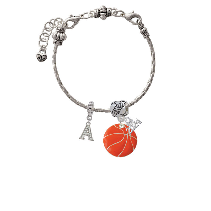 Delight Jewelry 3/4 Enamel Basketball Woven Rope Charm Bead Dangle with Year 2024 Image 3