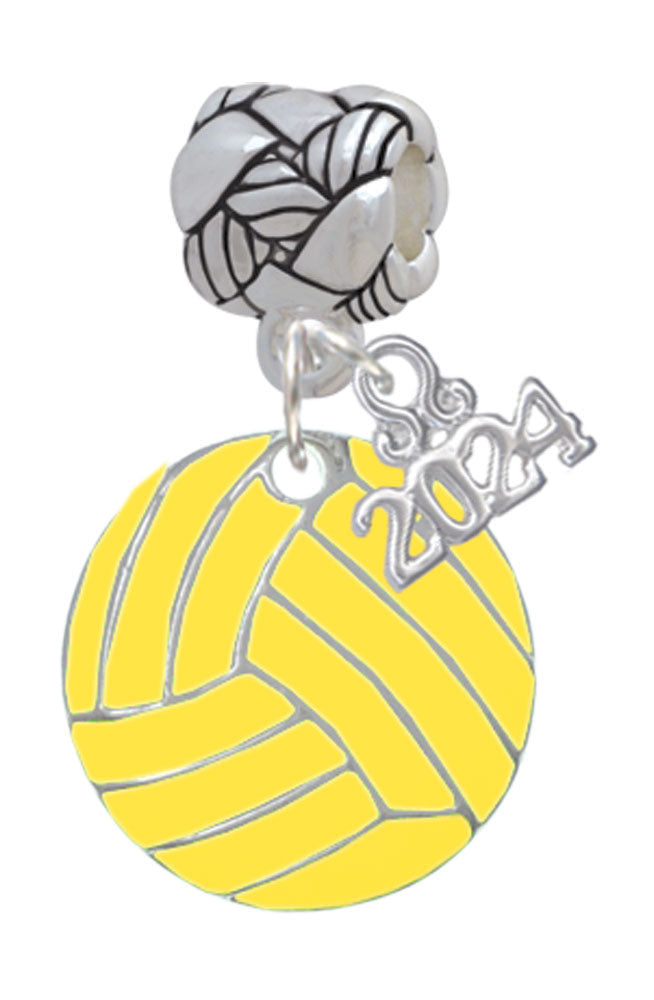 Delight Jewelry 3/4 Enamel Water Polo Ball Woven Rope Charm Bead Dangle with Year 2024 Image 1