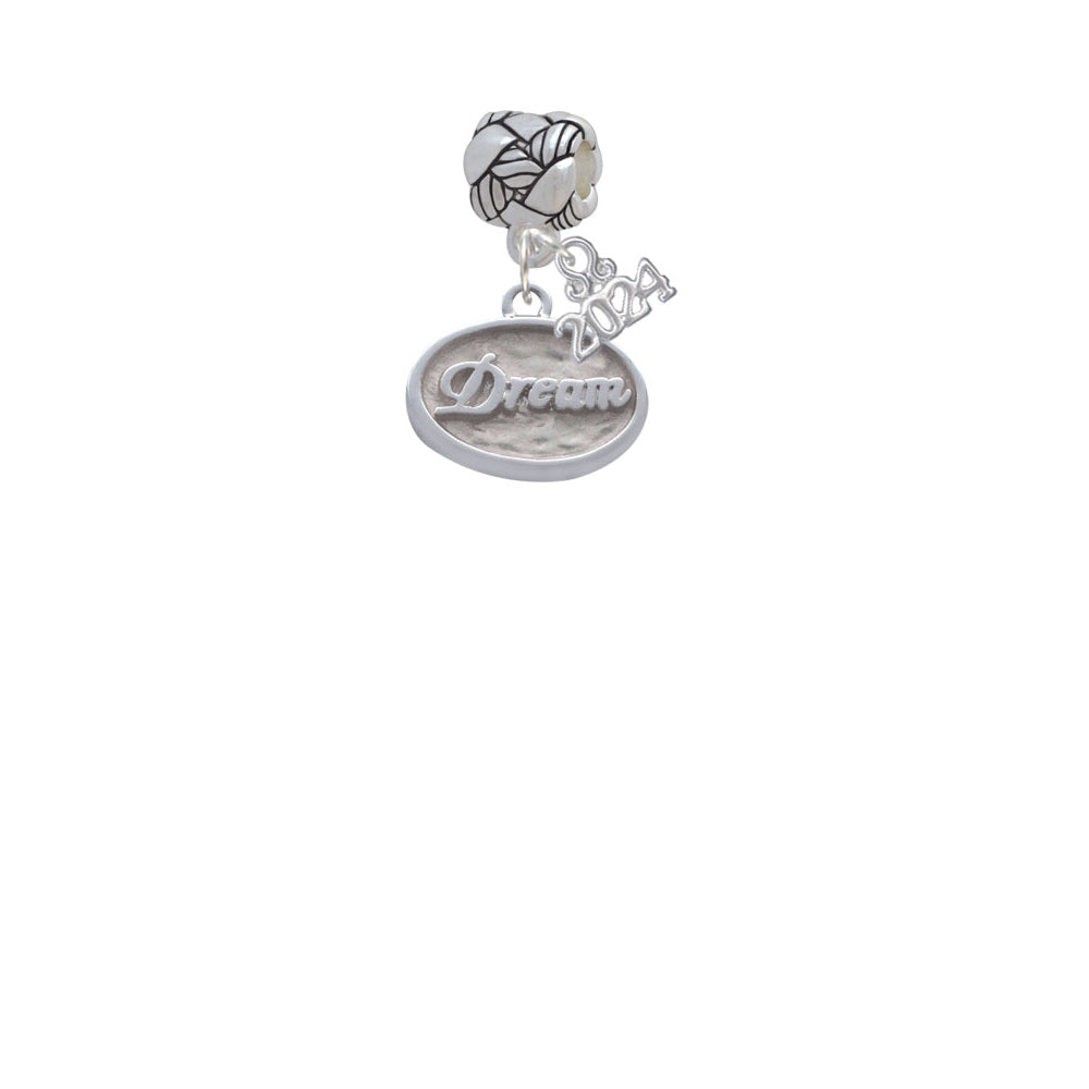 Delight Jewelry Silvertone Dream - Oval Seal Woven Rope Charm Bead Dangle with Year 2024 Image 2