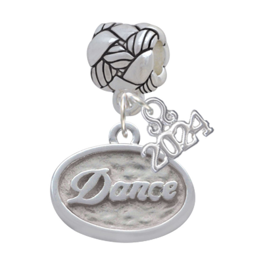 Delight Jewelry Silvertone Dance - Oval Seal Woven Rope Charm Bead Dangle with Year 2024 Image 1