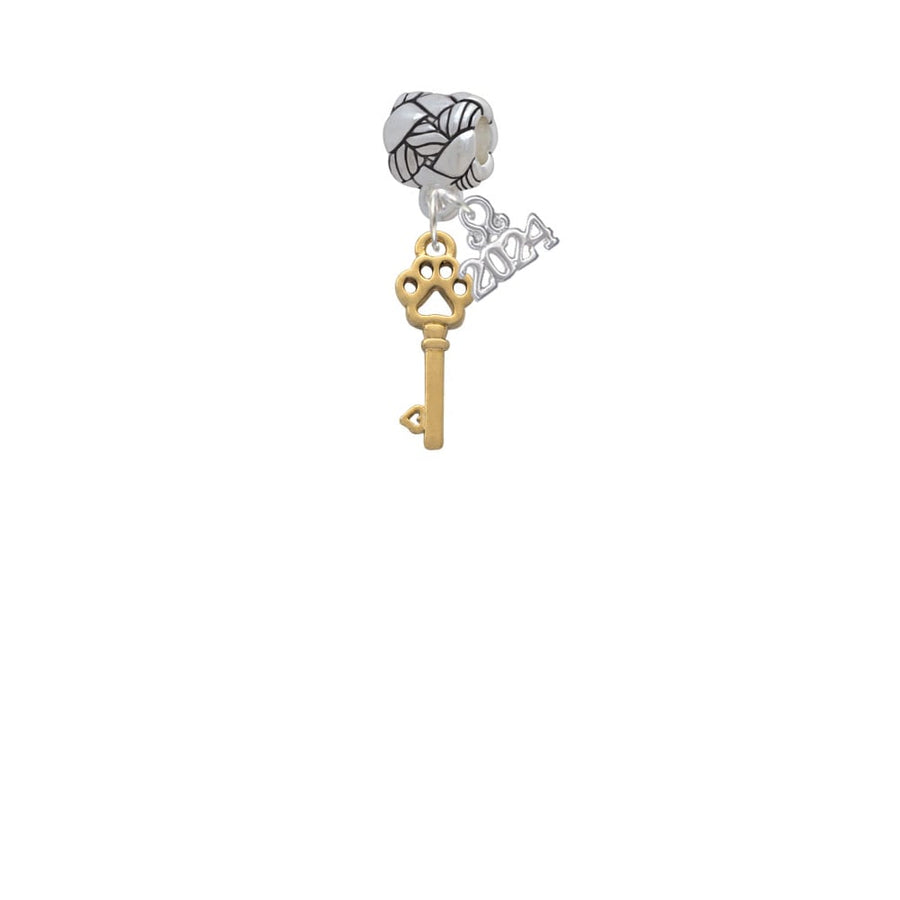 Delight Jewelry Goldtone Small Open Paw Key Woven Rope Charm Bead Dangle with Year 2024 Image 1