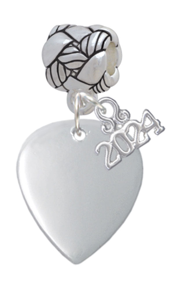Delight Jewelry Silvertone Large Guitar Pick Woven Rope Charm Bead Dangle with Year 2024 Image 1