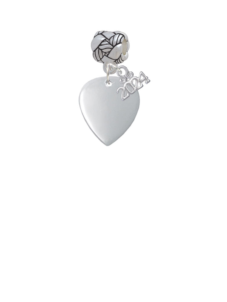 Delight Jewelry Silvertone Large Guitar Pick Woven Rope Charm Bead Dangle with Year 2024 Image 2