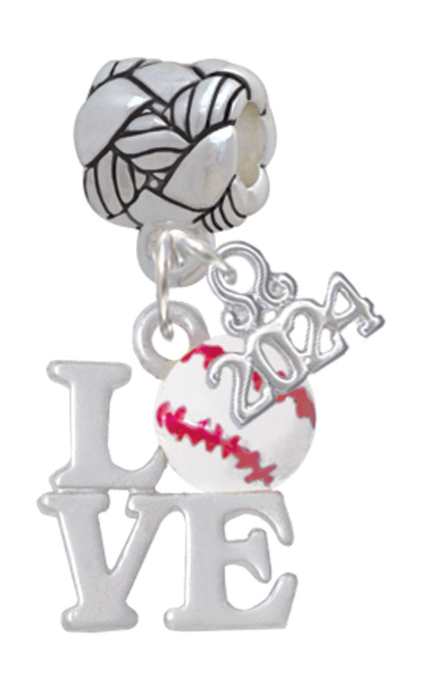 Delight Jewelry Love with Baseball Woven Rope Charm Bead Dangle with Year 2024 Image 1