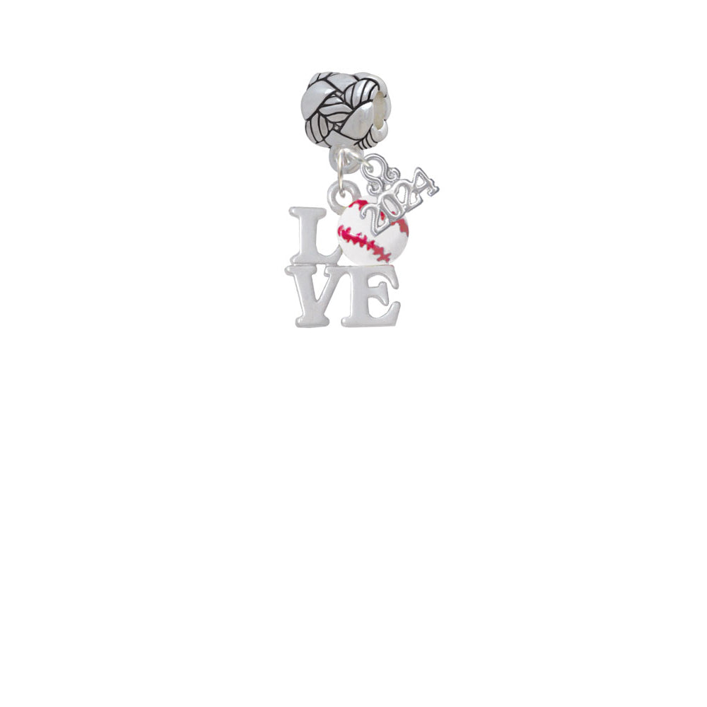 Delight Jewelry Love with Baseball Woven Rope Charm Bead Dangle with Year 2024 Image 2