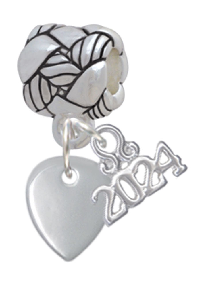 Delight Jewelry Silvertone Mini Guitar Pick Woven Rope Charm Bead Dangle with Year 2024 Image 1