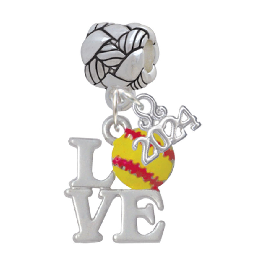 Delight Jewelry Love with Softball Woven Rope Charm Bead Dangle with Year 2024 Image 1